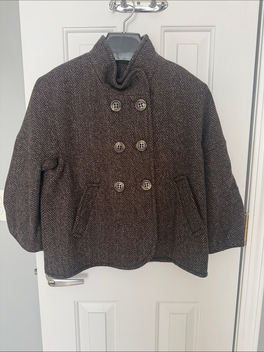 BCBG MaxAzria Cocoon Cropped Sleeve Coat